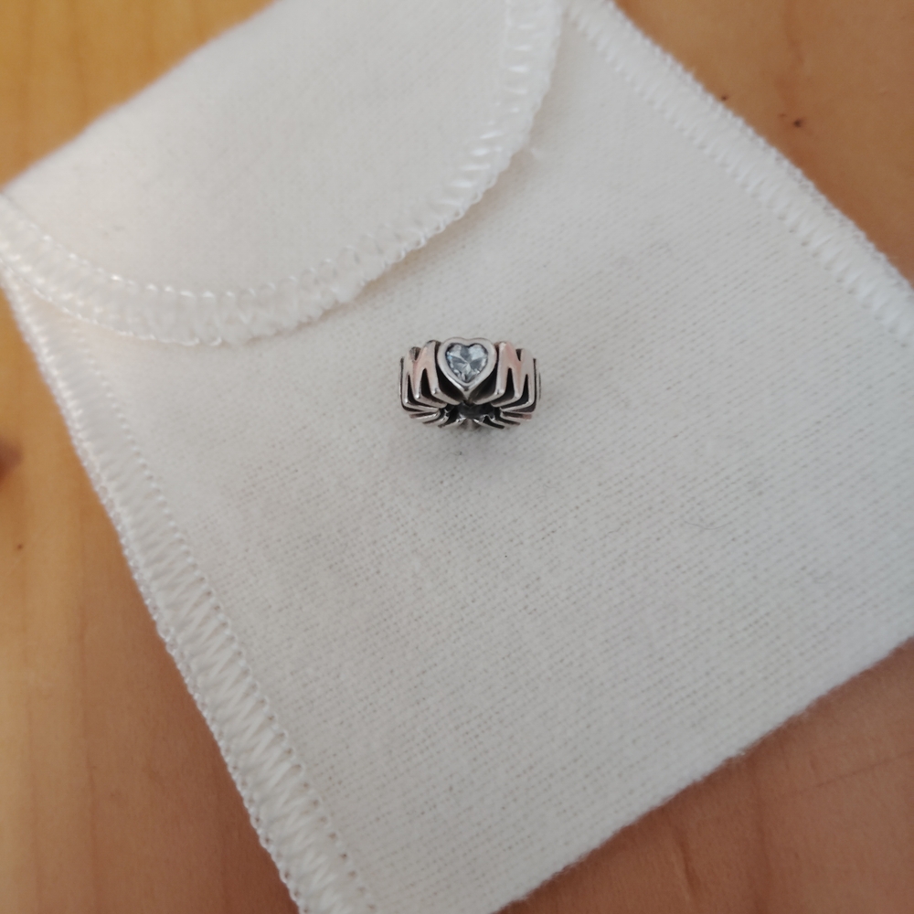 Pandora Silver MOM Heart Charm